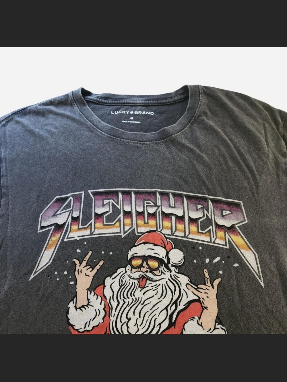 Lucky Brand Sleigher Burnout Band Tee sz. M
